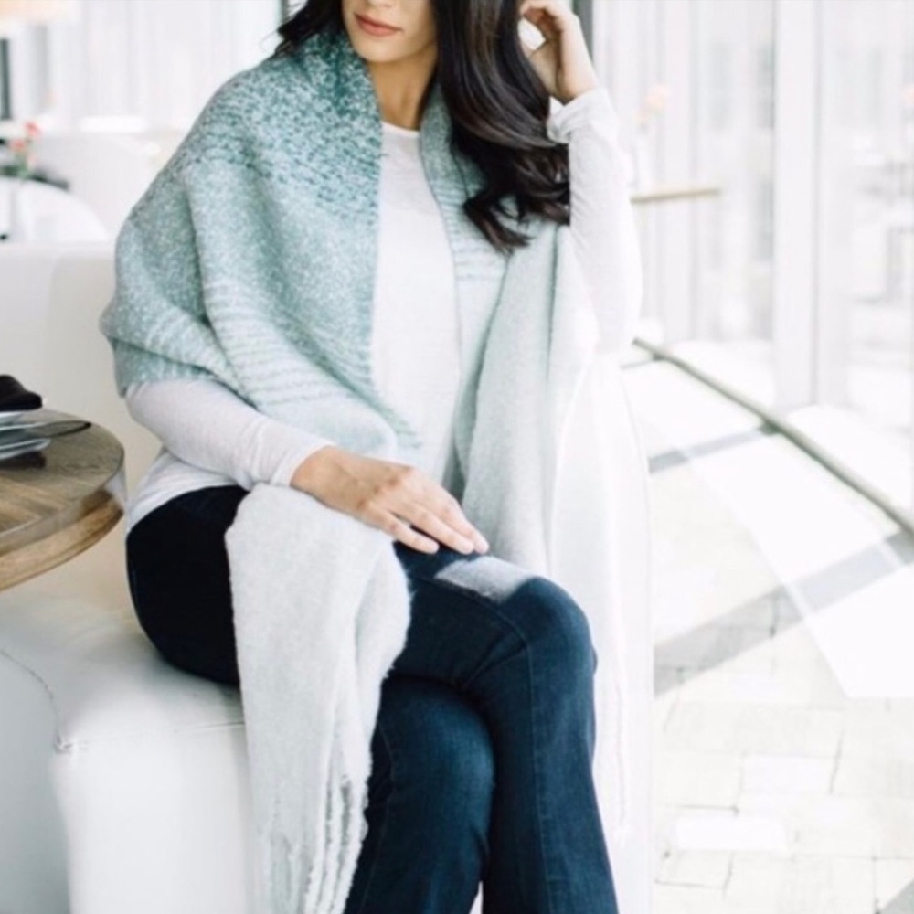 Mer | Sea & Co. Always by the Sea Blue Ombré Plush Knit Wrap Scarf